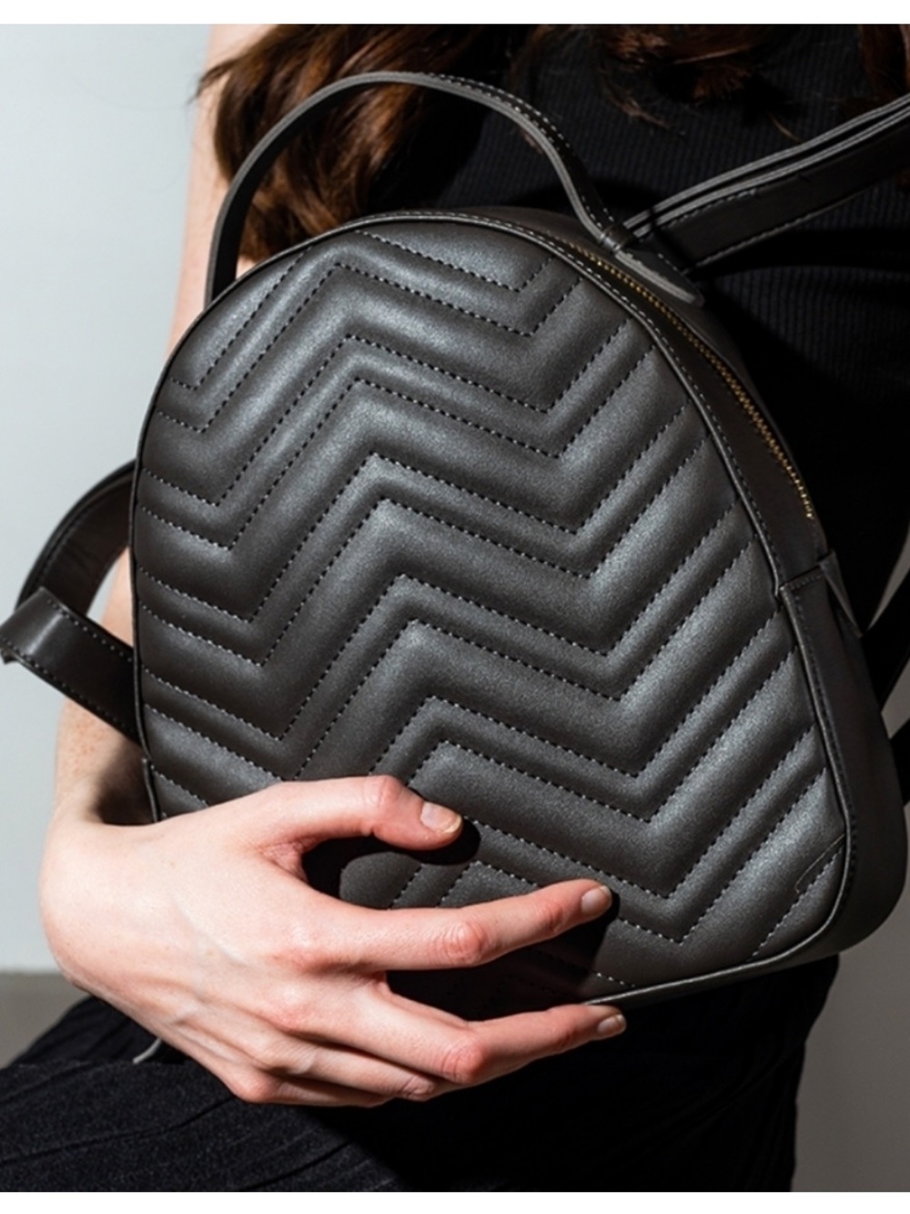 Henny + Lev Quilted Chevron backpack